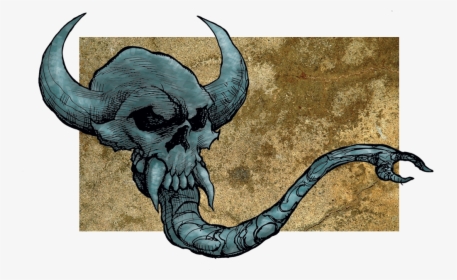 View Larger Image Horned Evil Skull Illustration - Illustration, HD Png Download, Free Download