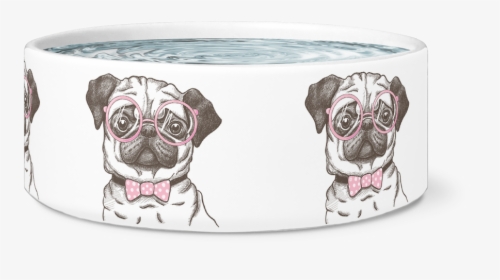 Nerd Pug Dog Bowl"  Class= - Boxer, HD Png Download, Free Download