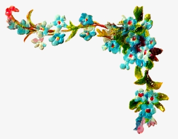 Wildflower Clip Art - Floral Corner Design Clipart, HD Png Download, Free Download