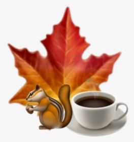 #autumn #squirrel #leaf #coffee #emoji #emojicombo - Leaf Emoji, HD Png Download, Free Download