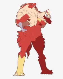 Pokémon Red And Blue Red Fictional Character Chicken - Pokemon Female Blaziken Fan Art, HD Png Download, Free Download