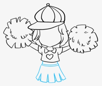 How To Draw Cheerleader - Draw A Black Cheerleader, HD Png Download, Free Download