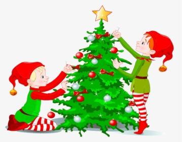 Elf Decorating Christmas Tree, HD Png Download, Free Download