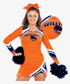 Cheerleader Uniform Ultrafuse Sublimation Layout Uniform - Orange Cheerleader Uniform, HD Png Download, Free Download