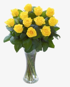 Dozen Yellow Roses Vase - Million Roses Sárga Rózsa, HD Png Download, Free Download