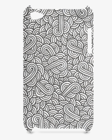 Black And White Swirls Doodles Hard Case For Ipod Touch - Doodle, HD Png Download, Free Download