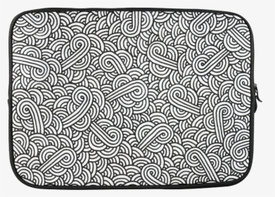 Black And White Swirls Doodles Custom Sleeve For Laptop - Line Art, HD Png Download, Free Download