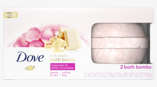 Dove Milk Swirls Bath Bomb Rosewater & White Chocolate - Dove Soap, HD Png Download, Free Download