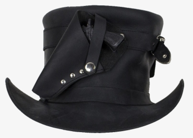 Black Leather Deadman Top Hat With Gun Holsters - Suede, HD Png Download, Free Download