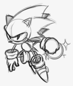 Sonic With Ring Sketch, HD Png Download, Free Download