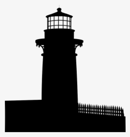 Black & White - Lighthouse Cartoon Black Transparent Background, HD Png Download, Free Download
