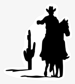 Cowboy Silhouette Clip Art - Cowboy Western Silhouette, HD Png Download, Free Download