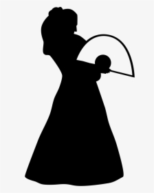 Flamenco Female Model Standing Silhouette With A Fan - Icon, HD Png Download, Free Download