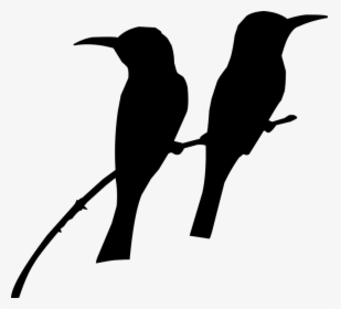afbryde hvorfor Effektiv Silhouette, Bird, On The Tree, Tow Bird"s, Nature - Silhouette Birds On A  Tree, HD Png Download - kindpng