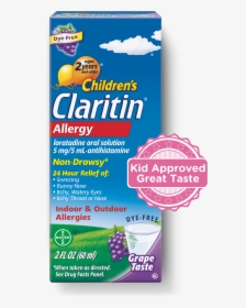 Front View Of Children’s Claritin® Syrup 24-hour Package, - Claritin Syrup For Kids, HD Png Download, Free Download