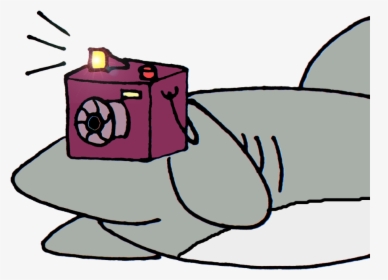 Shark With Camera Cartoon , Png Download - Shark With Camera Clipart, Transparent Png, Free Download