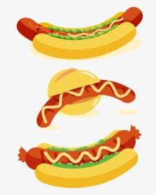 Hot Dog Bratwurst Sausage Fast Food - Bratwurst Vector, HD Png Download, Free Download