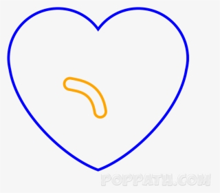 Now Draw A Slanting Line From One Corner Of The Heart - Heart, HD Png Download, Free Download
