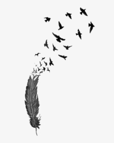 Bird Feather Tattoo Drawing Clip Art - Flying Birds Tattoo Designs, HD Png Download, Free Download