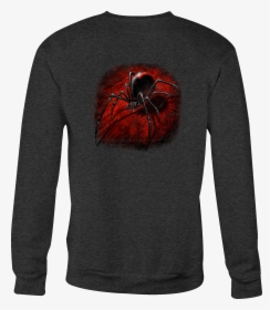 Crewneck Sweatshirt Black Widow Spider On Red Web 3d - Shrimp, HD Png Download, Free Download