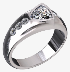 1/2 Carat Trillion Cut Diamond Ring In 14k Gold Ring - Pre-engagement Ring, HD Png Download, Free Download