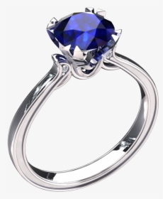 50 Carat Lab Grown Blue Sapphire Solitaire 14k Gold - Rose Gold Ring Pink Diamond Solitaire, HD Png Download, Free Download