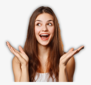 Surprised Girl , Png Download - Happy And Surprised Woman, Transparent Png, Free Download