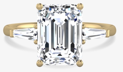 X1https - //cdn3 - Bigcommerce - Com/s Emerald Angle - Gold Emerald Cut Engagement Ring, HD Png Download, Free Download