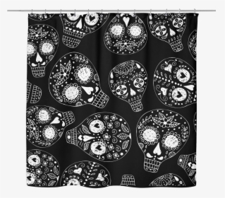 Freehand Sugar Skull Shower Curtain - Skull, HD Png Download, Free Download