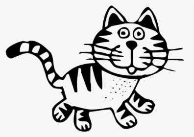 Striped Cat Clipart Black And White, HD Png Download, Free Download