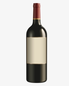 Bottle Of Red Wine Transparent Clip Art Image - Glass Bottle, HD Png Download, Free Download