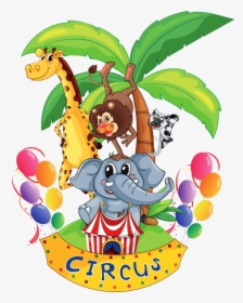 Circus Elephant Cartoon Picture Images Wondering Clip - Samolepky Na Zeď Zvířatka, HD Png Download, Free Download