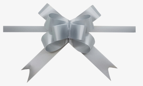 Pastel Silver Pull Bows-pale Grey Pull Bows - White Ribbon Gift Png, Transparent Png, Free Download