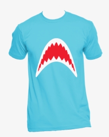 Shark Jaws Shirt Turquoise Aa2001 Original - Uncle T-shirt - Gelb, HD Png Download, Free Download