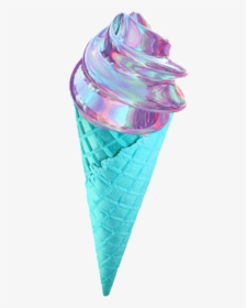 Icecream Colorful Seapunk Freetoedit - Holographic Ice Cream, HD Png Download, Free Download