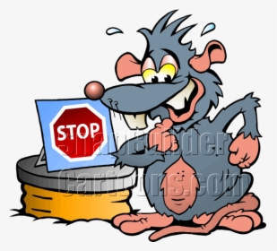 Rat Scared Stop Sign - Rat Wearing Helmet, HD Png Download, Free Download