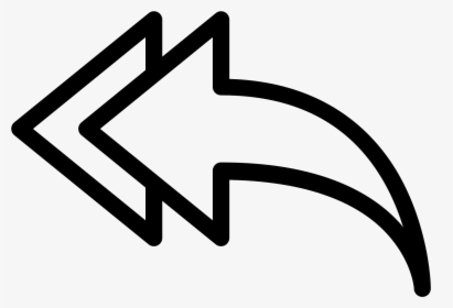 Seta Responder A Todos Icon - White Left Turn Arrow Png, Transparent Png, Free Download