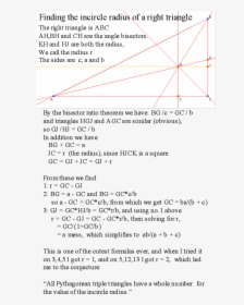 Incircle Radius With Text - Incircle Of Right Angled Triangle Proof, HD Png Download, Free Download