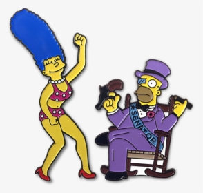 Dancing Marge & Senator Homer Pin Combo - Cartoon, HD Png Download, Free Download