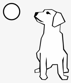 Dog, Full Moon, Canine, Pet, Sitting, Domestic Animal - Simple Dog Drawing, HD Png Download, Free Download
