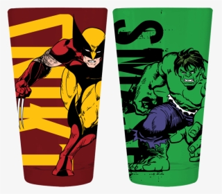 Marvel Wolverine And Hulk Pint Set - Hulk, HD Png Download, Free Download