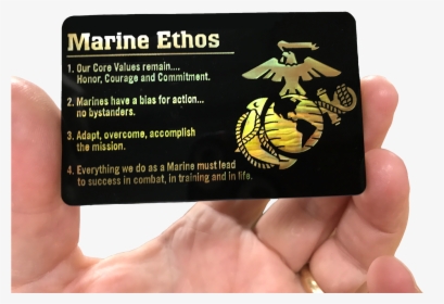 Monochromatic Specialty Printing Gives The Marine Corps - Marine Corps Values Card, HD Png Download, Free Download