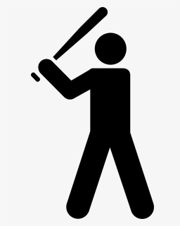 Baseball Baseball Player Baseball Bat Free Picture - Stick Figure Playing Baseball, HD Png Download, Free Download