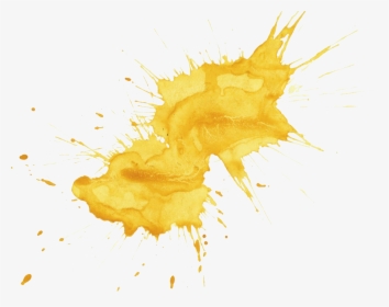 Gold Splash Png - Yellow Watercolour Paint Splash, Transparent Png, Free Download
