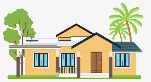 Modern, House, Flat, Home, Background, Style, Cottage - House Png Vector Background, Transparent Png, Free Download