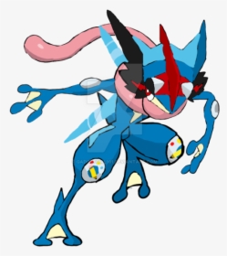 Ash Greninja And Lycanroc , Png Download - Froakie Frogadier Greninja Ash Greninja, Transparent Png, Free Download