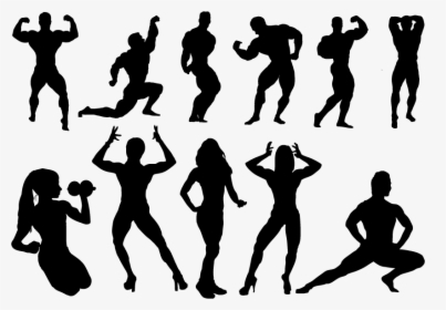 Bodybuilding Silhouette Physical Fitness Clip Art - Bodybuilding Silhouette, HD Png Download, Free Download