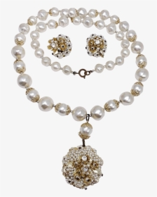Japan Graduated Faux Pearl Necklace And Cluster Clip - Bracelet, HD Png Download, Free Download