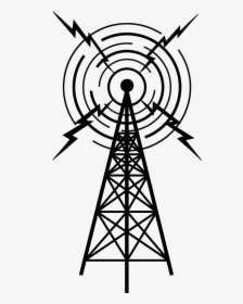 Ham Radio Lineart - Radio Transmission Tower Drawing, HD Png Download, Free Download