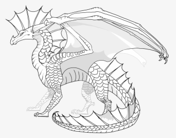 Line Art Dragon Character Legendary Creature - Wings Of Fire Flamewing, HD Png Download, Free Download